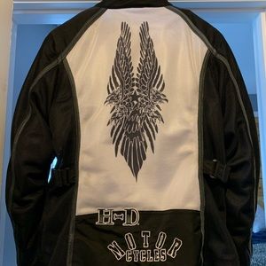 Harley-Davidson Black & White Mesh Jacket with Inner Removable Fleece Jacket
